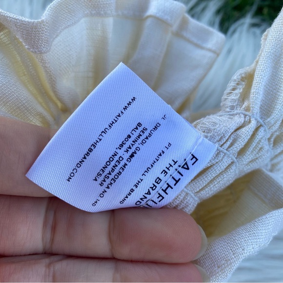 Faithful the Brand smocked cream crop top 2 - Picture 5 of 7